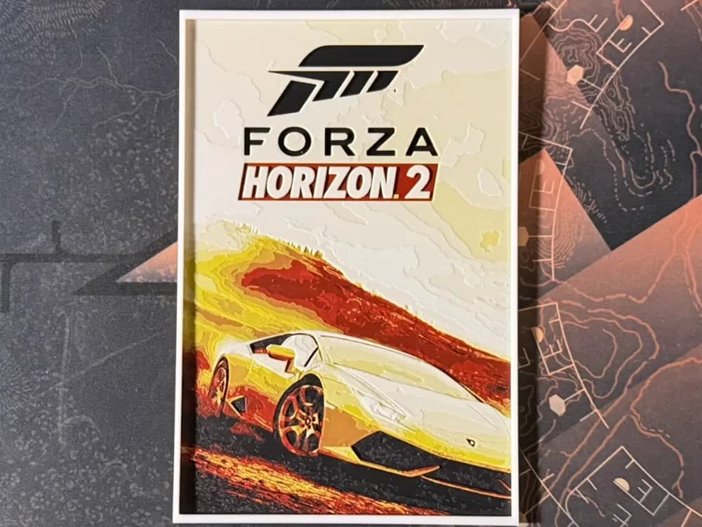 Forza Horizon 2 - HueForge Game by ZorPrime7 HueForge model: Forza Horizon 2 - HueForge Game by ZorPrime7