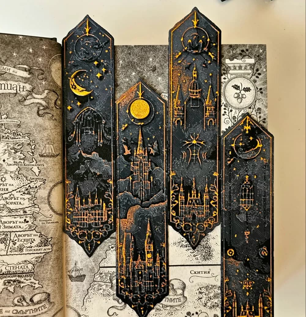 "Hogwarts"- Bookmarks Set inspired by Harry Potter by C3D HueForge model: "Hogwarts"- Bookmarks Set inspired by Harry Potter by C3D