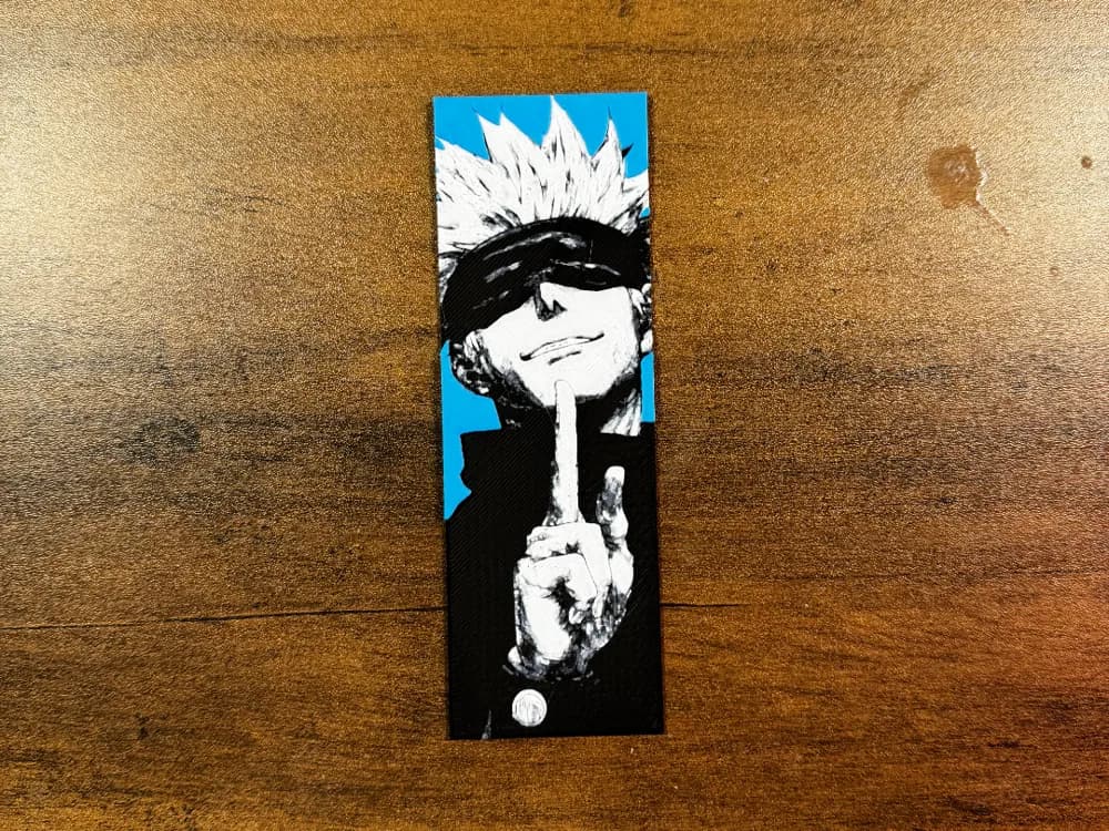 Gojo Satoru Monochrome HueForge Bookmark by 3D Prints By Vic HueForge model: Gojo Satoru Monochrome HueForge Bookmark by 3D Prints By Vic