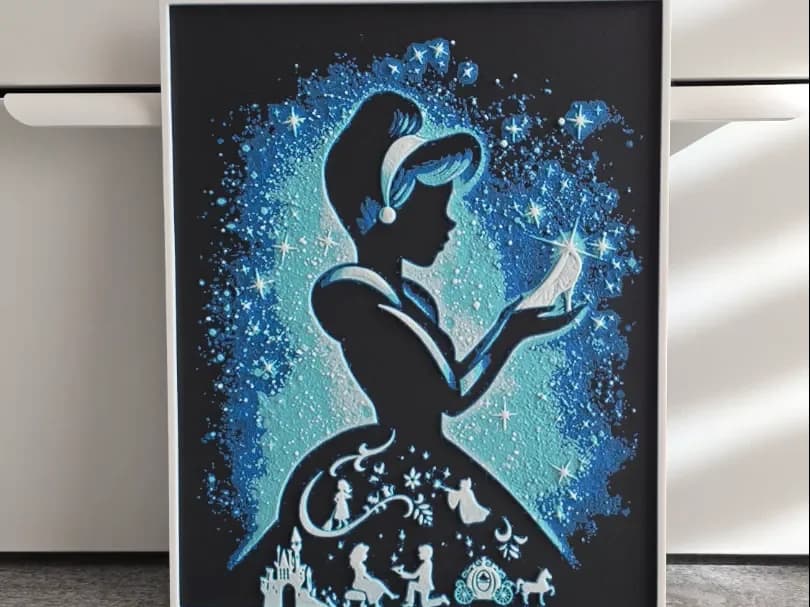 Disney Cinderella Hueforge by RIVY3Dprint HueForge model: Disney Cinderella Hueforge by RIVY3Dprint