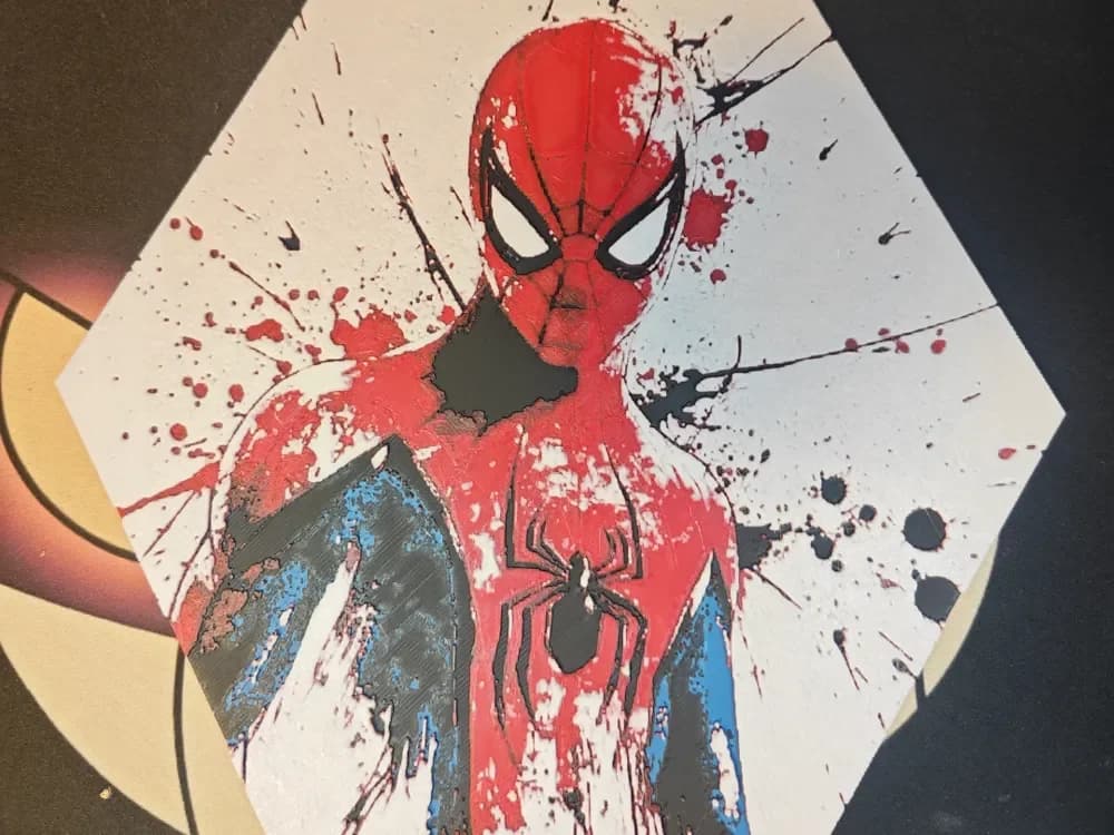 Hueforge Spiderman honeycomb mode by JGz3DMaker HueForge model: Hueforge Spiderman honeycomb mode by JGz3DMaker