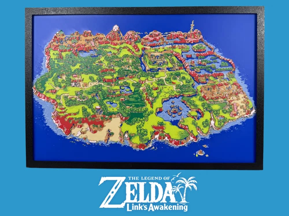 Legend of Zelda - Links Awakening - Map by Canadian Gamer HueForge model: Legend of Zelda - Links Awakening - Map by Canadian Gamer