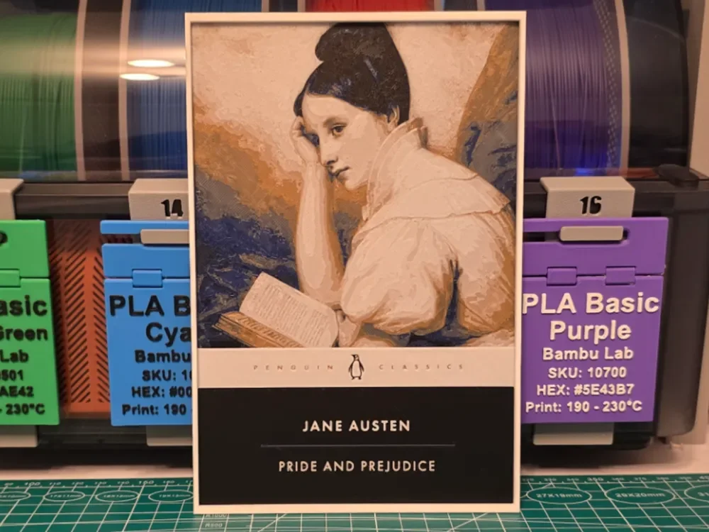 Pride and Prejudice Novel Poster - Hueforge Art by Lumpy3D HueForge model: Pride and Prejudice Novel Poster - Hueforge Art by Lumpy3D