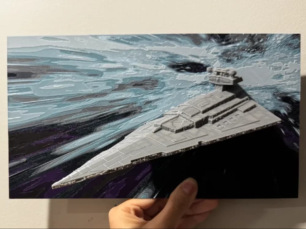 Imperial Star Destroyer - Hueforge Hybrid by cyanidesugar HueForge model: Imperial Star Destroyer - Hueforge Hybrid by cyanidesugar