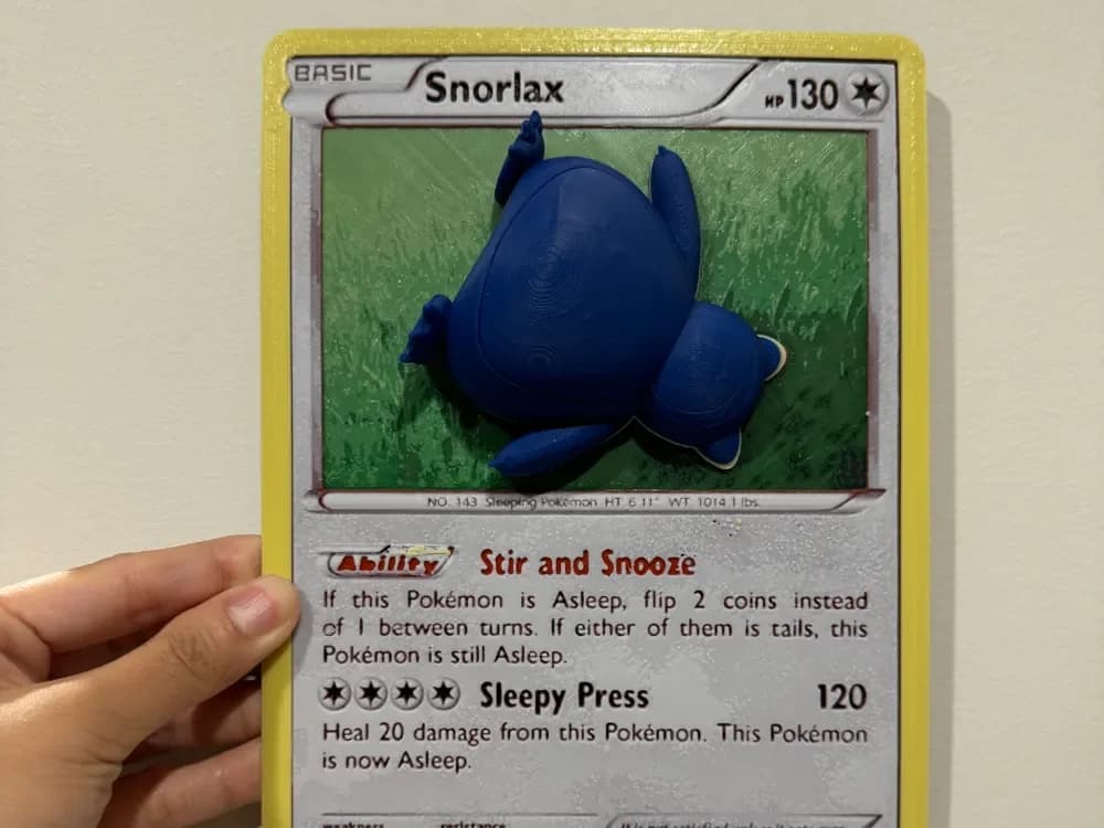 Oversized Snorlax Pokemon Card - Hueforge Hybrid by cyanidesugar HueForge model: Oversized Snorlax Pokemon Card - Hueforge Hybrid by cyanidesugar