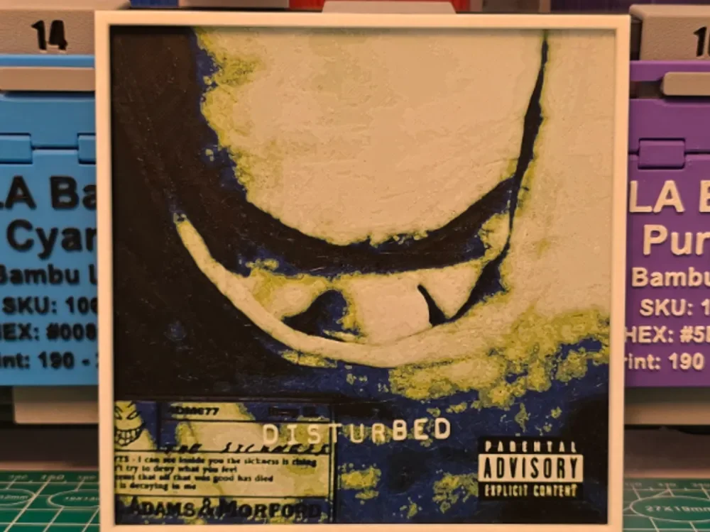 Disturbed "The Sickness" Album - Hueforge Art by Lumpy3D HueForge model: Disturbed "The Sickness" Album - Hueforge Art by Lumpy3D