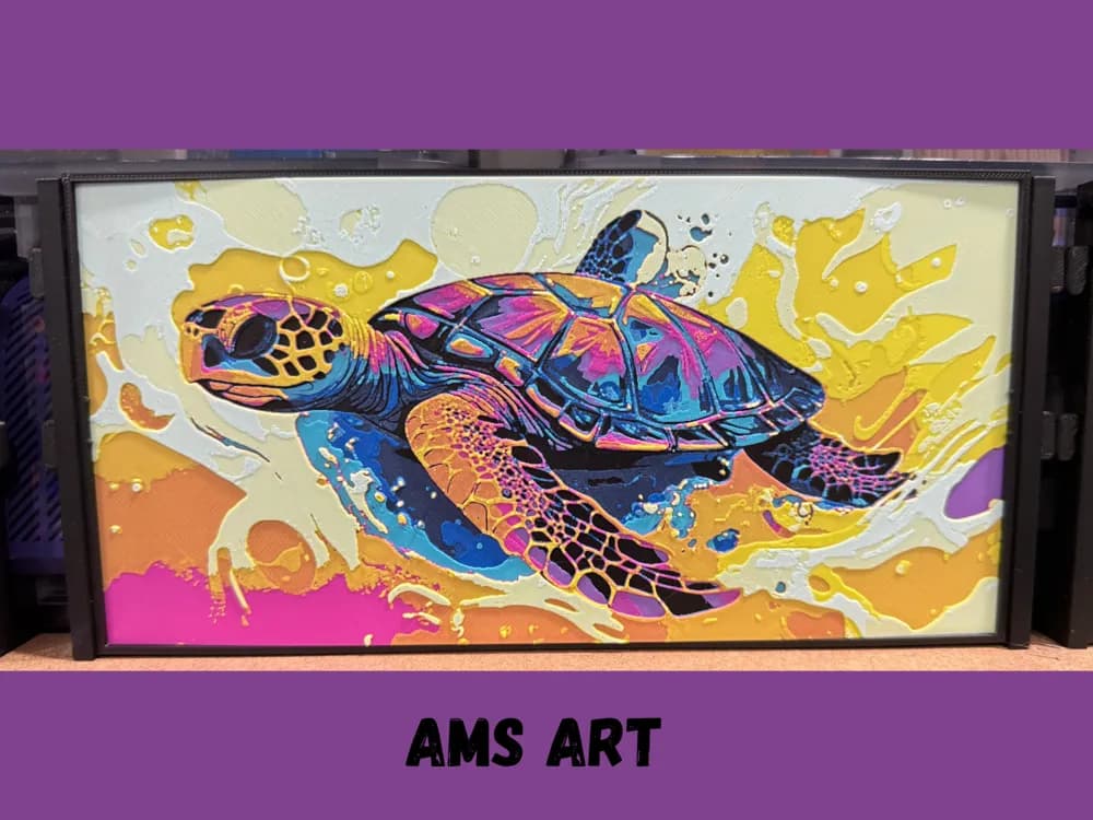 Sea Turtle - Pop Art Style - AMS Art by Canadian Gamer HueForge model: Sea Turtle - Pop Art Style - AMS Art by Canadian Gamer