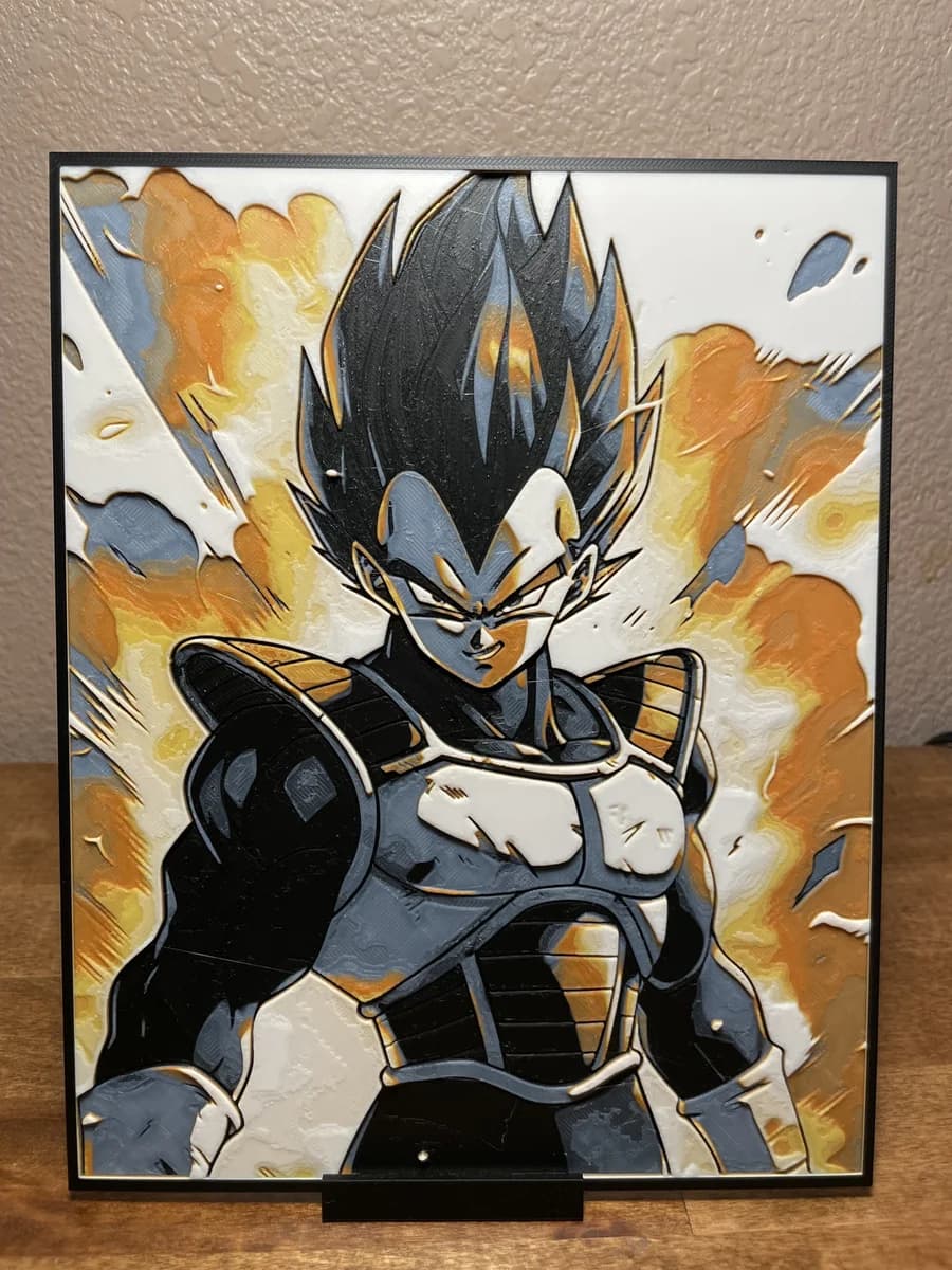 Vegeta - Dragon Ball by Cloudy Nostalgia HueForge model: Vegeta - Dragon Ball by Cloudy Nostalgia