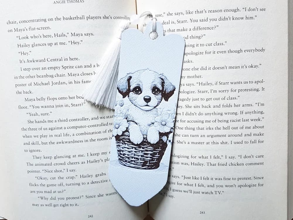 Bookmark, Dog, Puppy in Basket by Dame Jo HueForge model: Bookmark, Dog, Puppy in Basket by Dame Jo