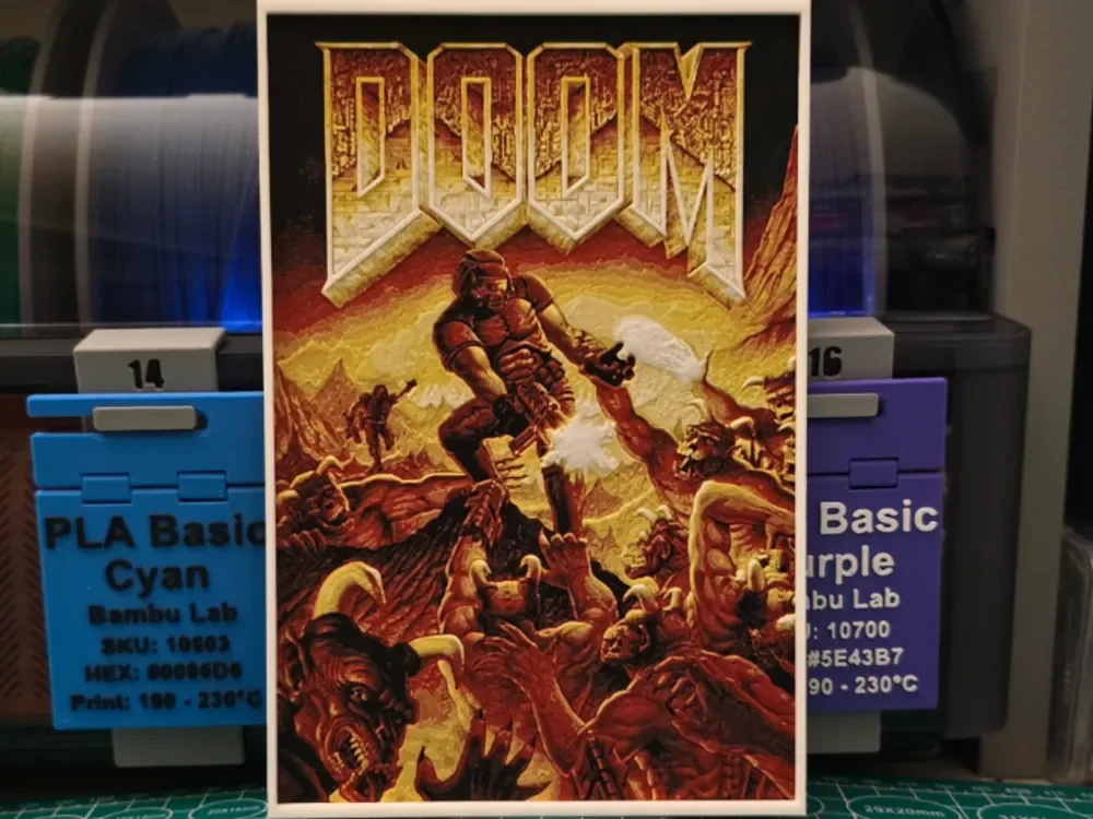 Doom Poster - Hueforge Art by Lumpy3D HueForge model: Doom Poster - Hueforge Art by Lumpy3D
