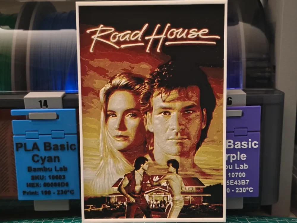 Road House Movie Poster - Hueforge Art by Lumpy3D HueForge model: Road House Movie Poster - Hueforge Art by Lumpy3D