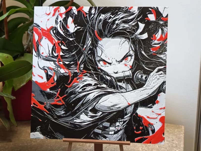 Demon Slayer Nezuko Hueforge by 3DNesy HueForge model: Demon Slayer Nezuko Hueforge by 3DNesy