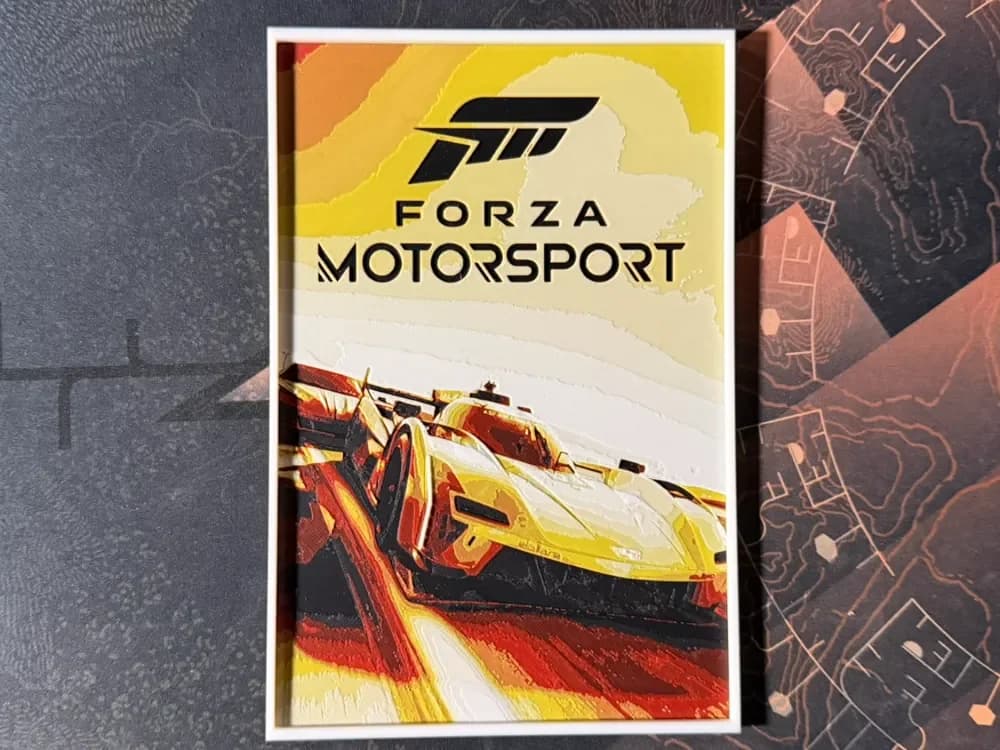 Forza Motorsport 8 - HueForge Game by ZorPrime7 HueForge model: Forza Motorsport 8 - HueForge Game by ZorPrime7