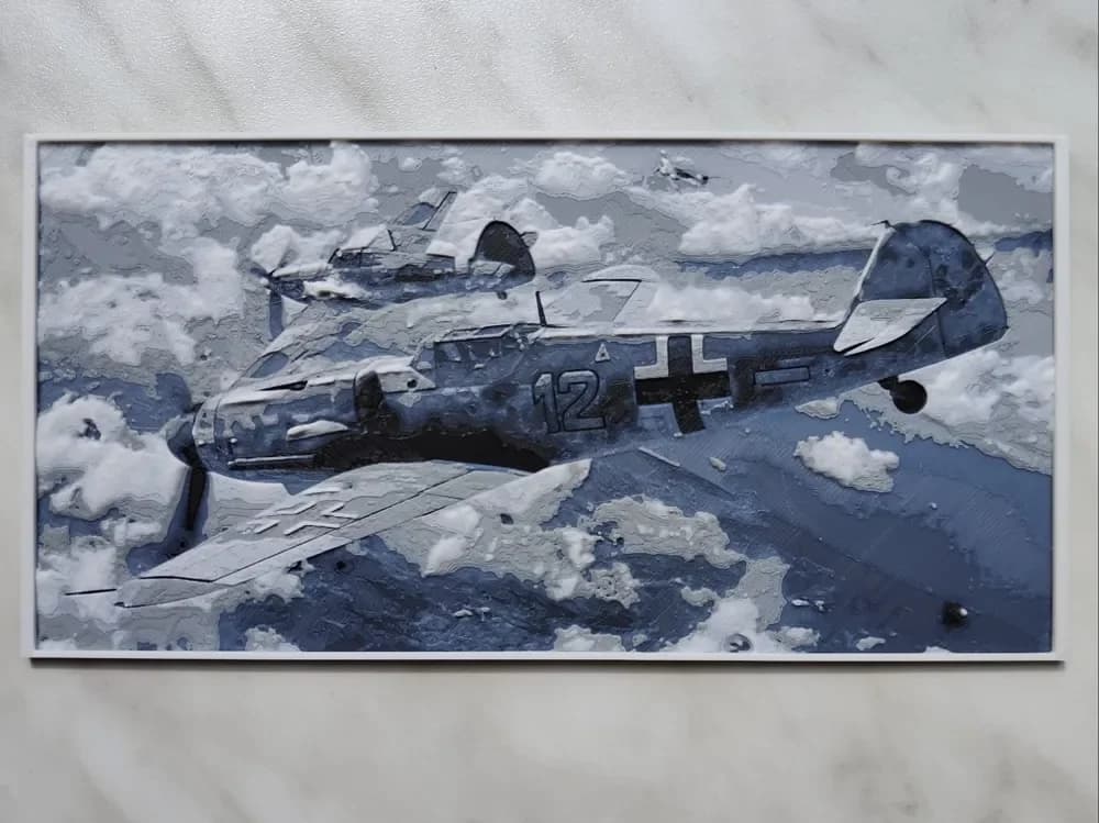 Messerschmitt Bf 109 G-6 - Hueforge by BeaN HueForge model: Messerschmitt Bf 109 G-6 - Hueforge by BeaN