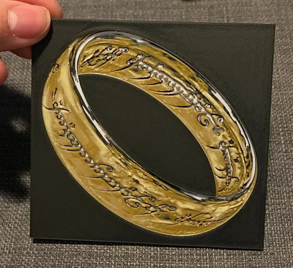 One Ring - Dual Print and Lithophane - Hueforge Print by cyanidesugar HueForge model: One Ring - Dual Print and Lithophane - Hueforge Print by cyanidesugar