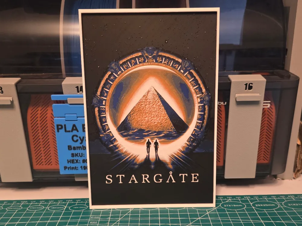 Stargate Movie Poster - Hueforge Art by Lumpy3D HueForge model: Stargate Movie Poster - Hueforge Art by Lumpy3D