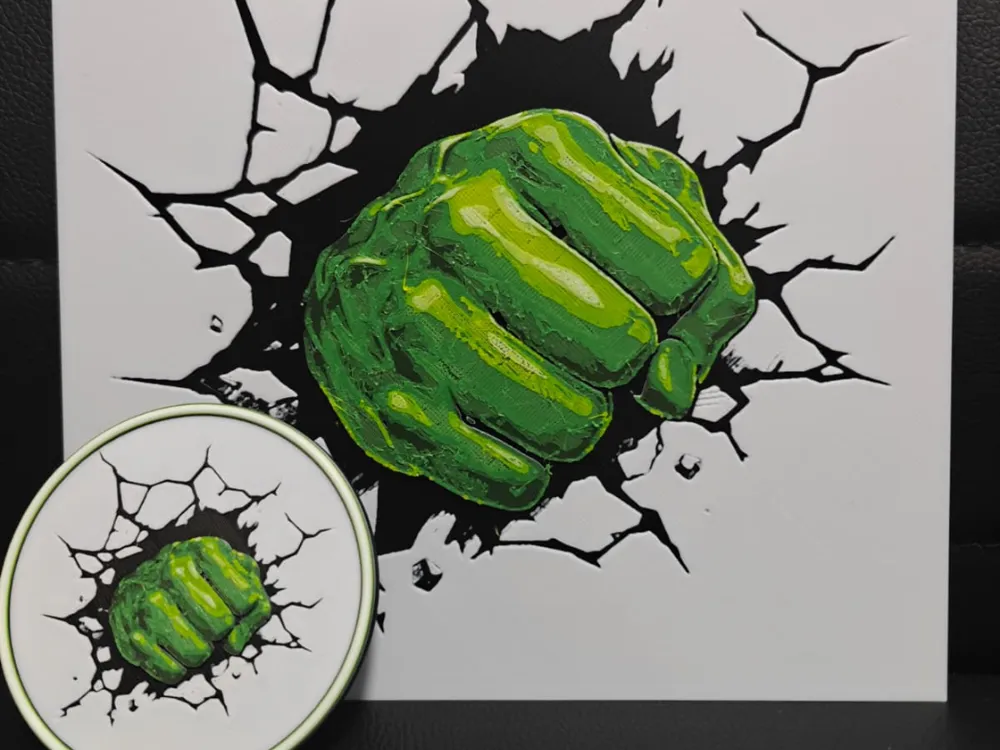Hulk Broken Wall set by TheHueforgeLady HueForge model: Hulk Broken Wall set by TheHueforgeLady