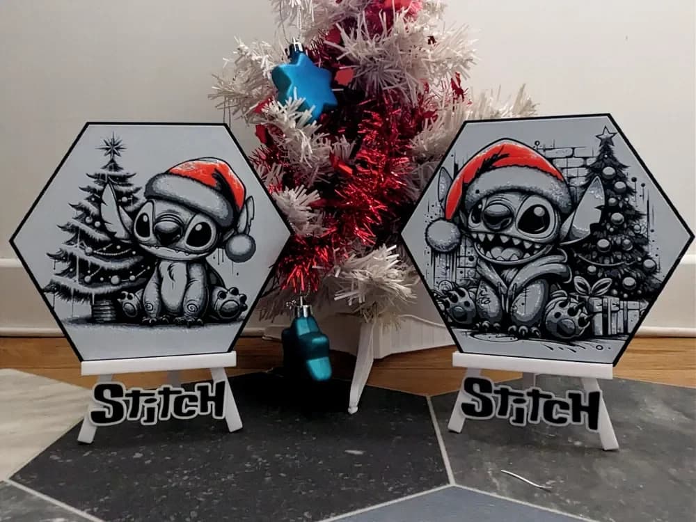 Christmas STITCH Hex Hueforge by Seb3D HueForge model: Christmas STITCH Hex Hueforge by Seb3D