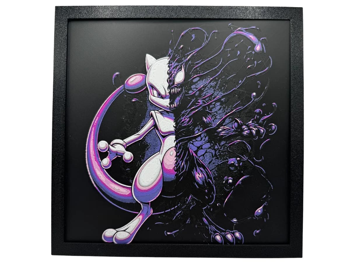 Venomized Mewtwo - Pokemon / Marvel Hueforge by Canadian Gamer HueForge model: Venomized Mewtwo - Pokemon / Marvel Hueforge by Canadian Gamer
