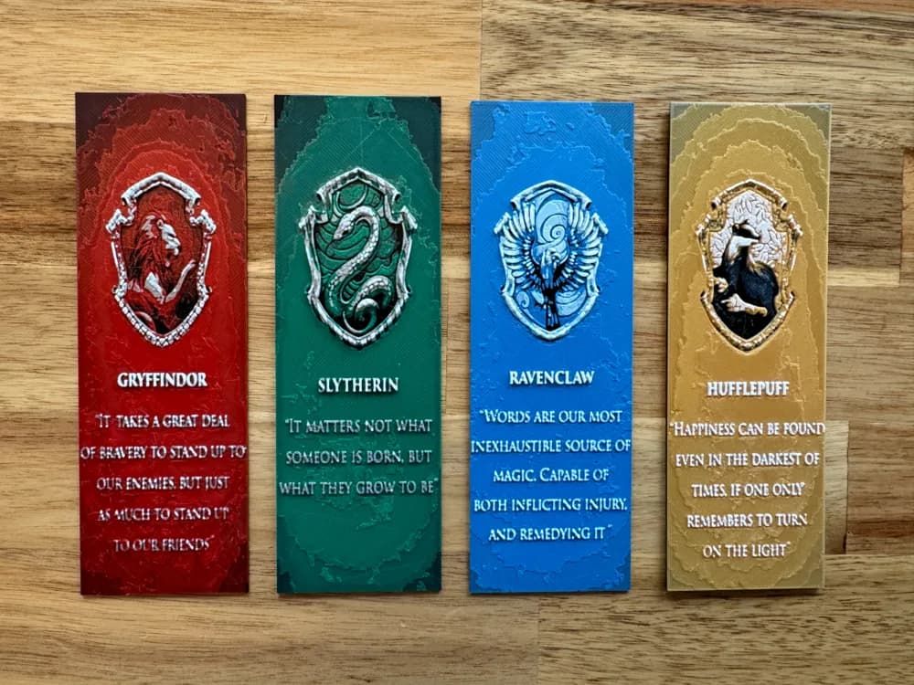 Harry Potter Bookmark Collection #1 by Canadian Gamer HueForge model: Harry Potter Bookmark Collection #1 by Canadian Gamer