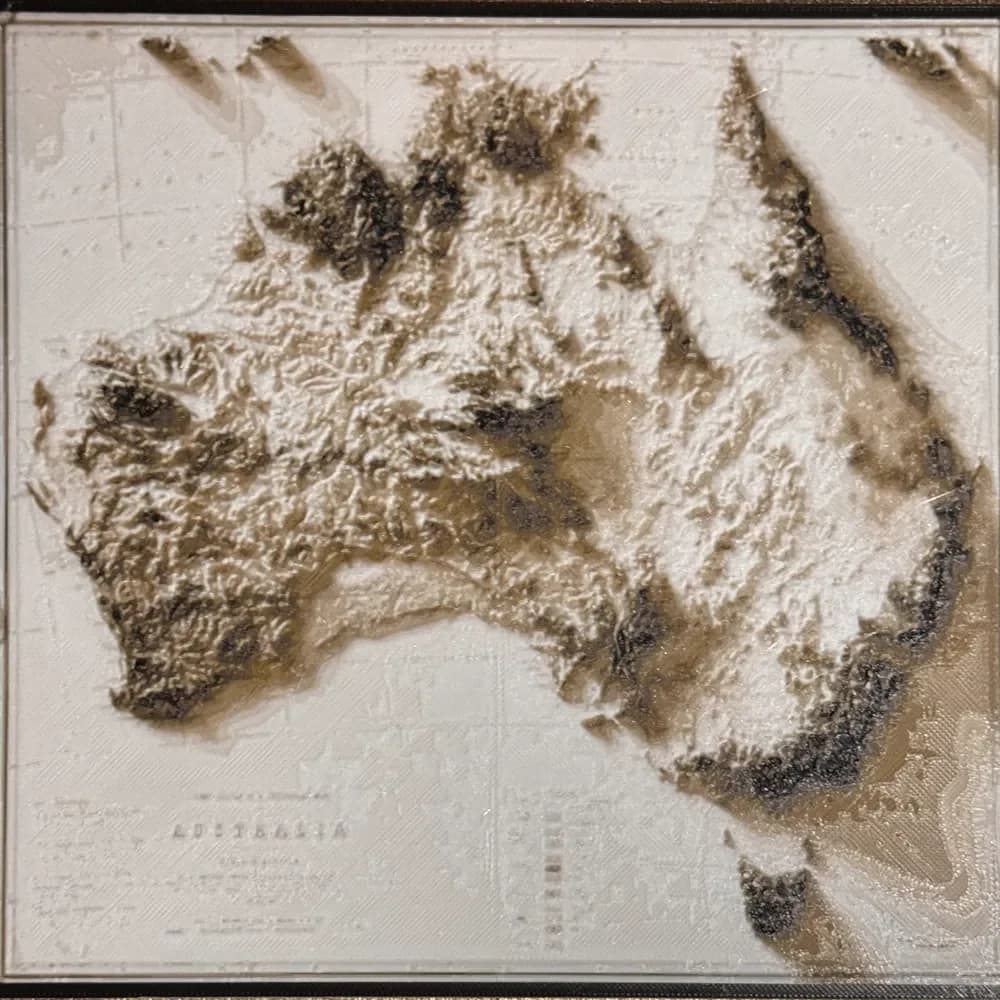 Topographical Map of Australia - Hueforge Print by cyanidesugar HueForge model: Topographical Map of Australia - Hueforge Print by cyanidesugar