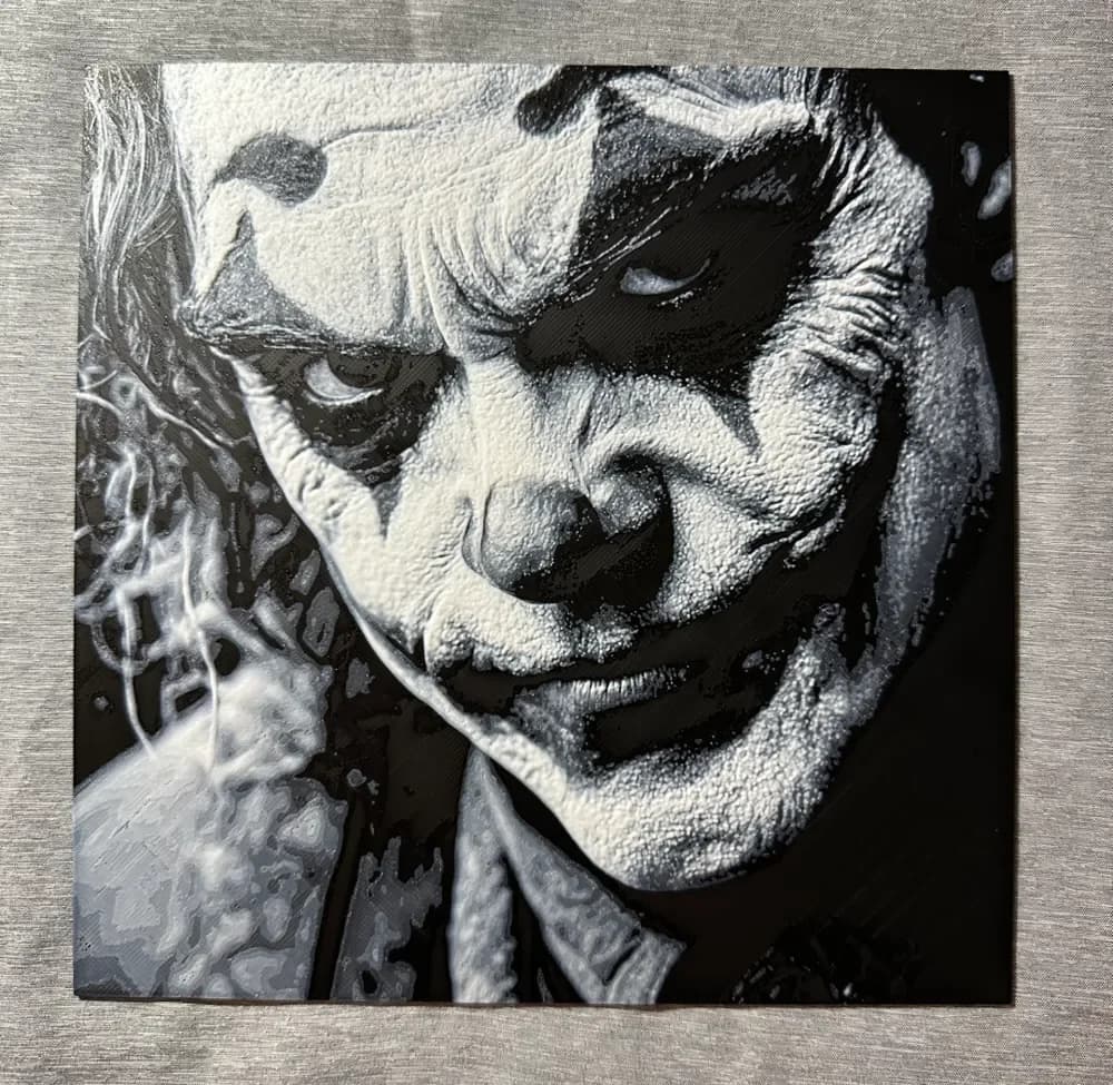 HueForge model: Joker B&W 0.04mm Hueforge by Hey Ben