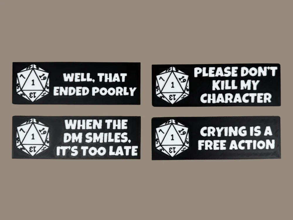 Dungeons and Dragons - Bookmark Set #2 by Canadian Gamer HueForge model: Dungeons and Dragons - Bookmark Set #2 by Canadian Gamer