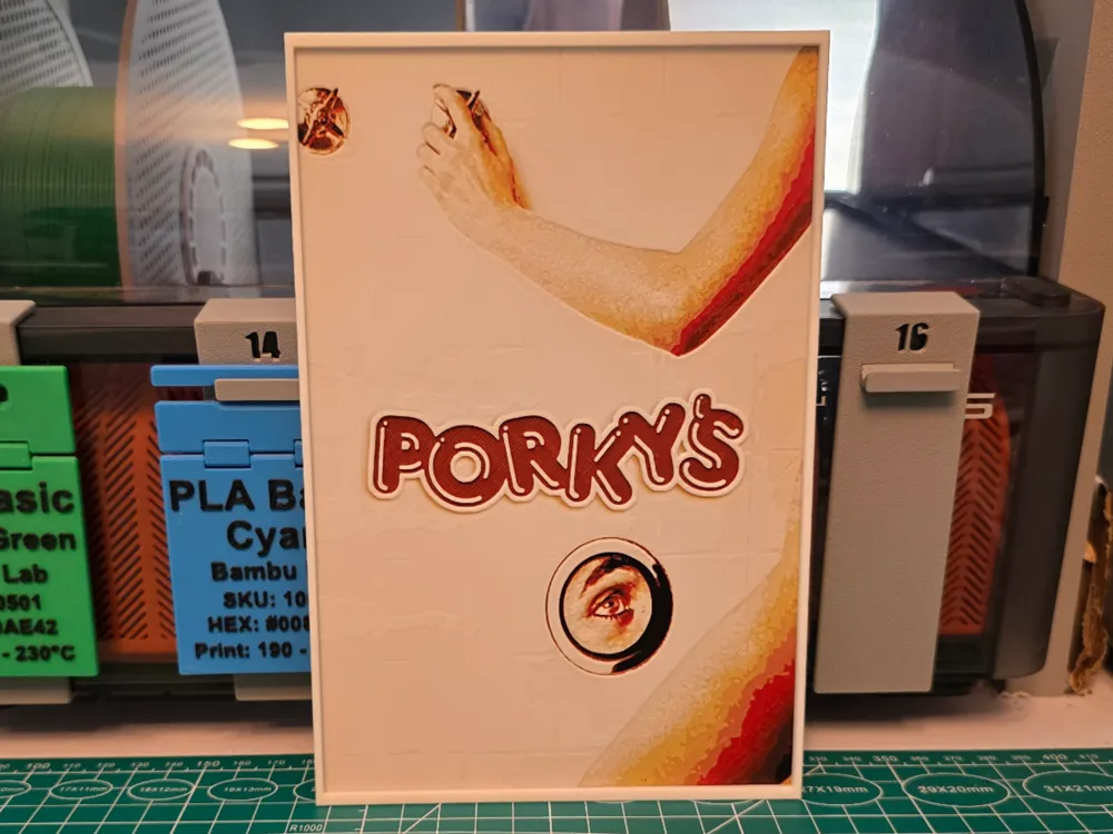 Porky's Movie Poster - Hueforge Art by Lumpy3D HueForge model: Porky's Movie Poster - Hueforge Art by Lumpy3D