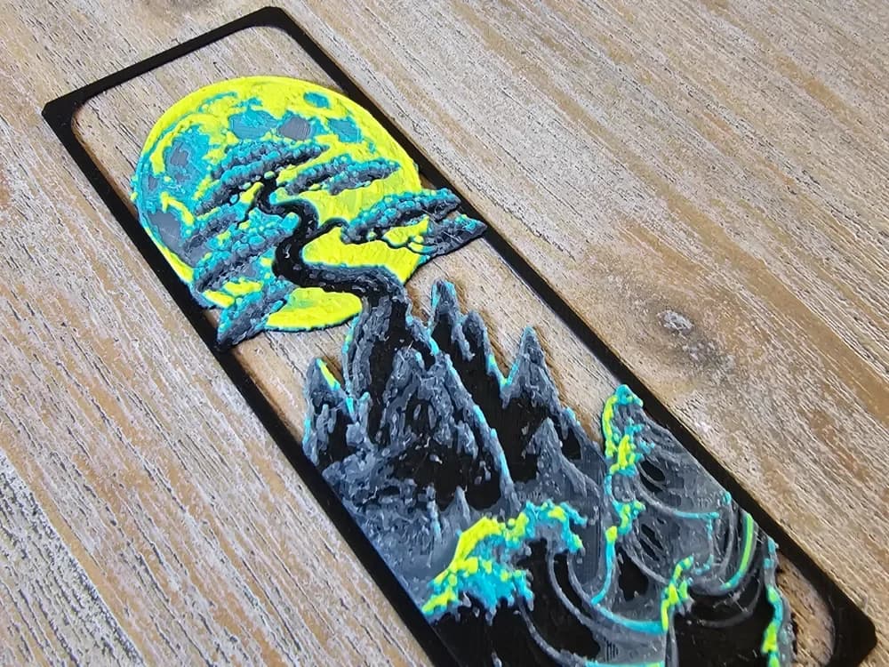 A Beautiful Bookmark, Bonsai in open frame by BLUSH Designs HueForge model: A Beautiful Bookmark, Bonsai in open frame by BLUSH Designs