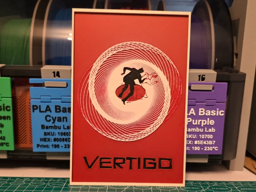 HueForge model: Vertigo Movie Poster – Hueforge Art by Lumpy3D