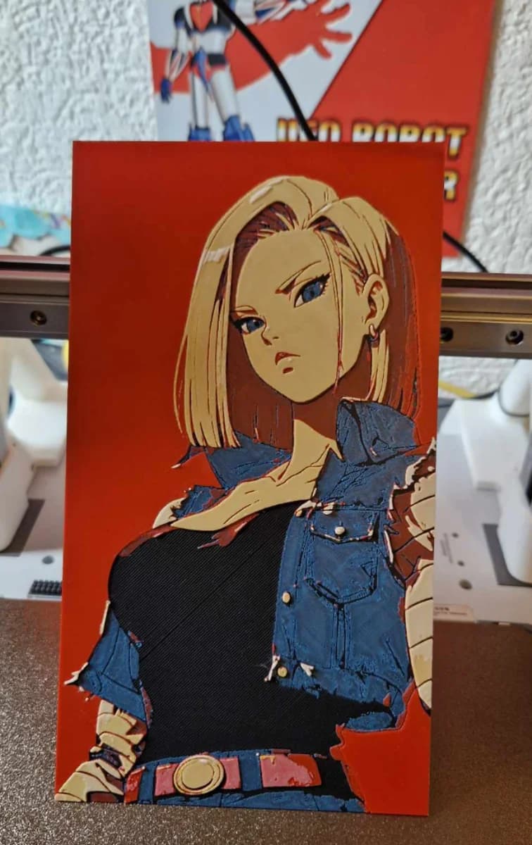 Dragon Ball Z - Android 18 / C-18 Hueforge by Dakiren HueForge model: Dragon Ball Z - Android 18 / C-18 Hueforge by Dakiren