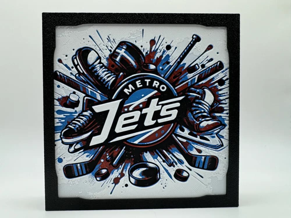 Metro Jets - Junior Hockey Hueforge by Canadian Gamer HueForge model: Metro Jets - Junior Hockey Hueforge by Canadian Gamer