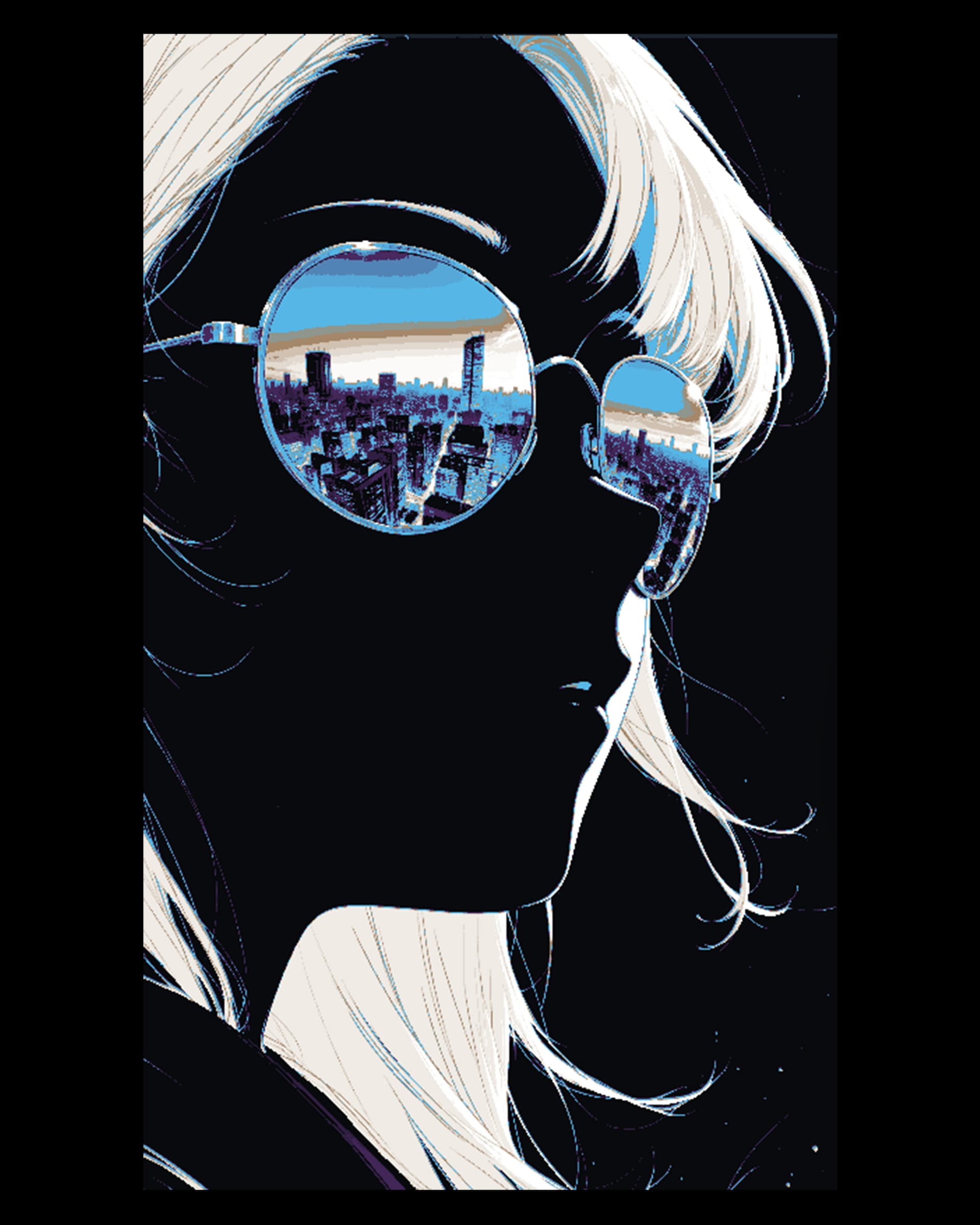The view of the city through her Eyes - Hueforge Art by BooneCo3d HueForge model: The view of the city through her Eyes - Hueforge Art by BooneCo3d