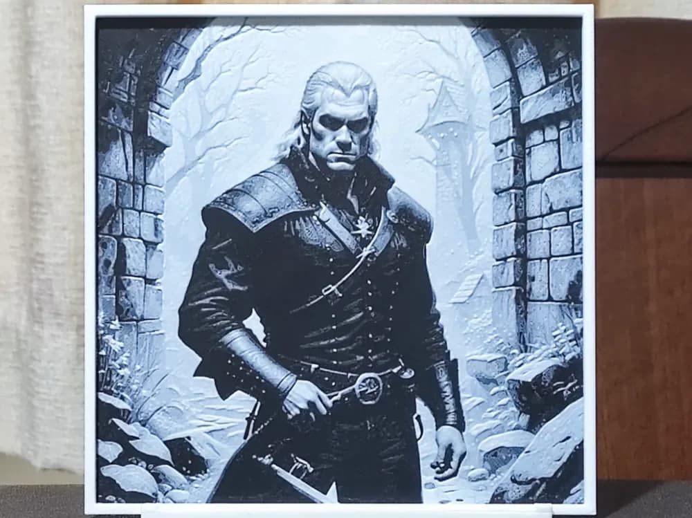 HueForge model: Geralt Of Rivia - HueForge 2 Color by BoDad