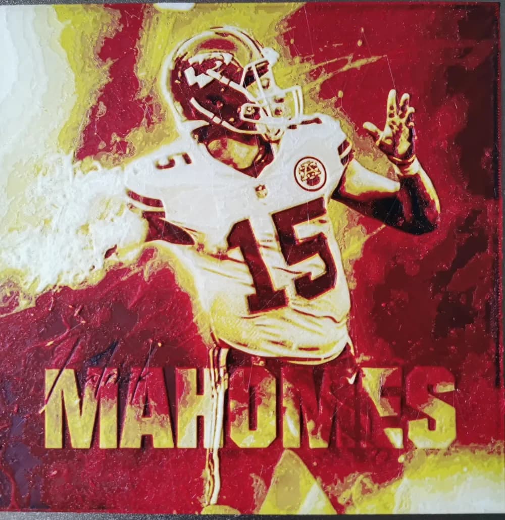 Mahomes hueforge by Cré'Art 3D HueForge model: Mahomes hueforge by Cré'Art 3D