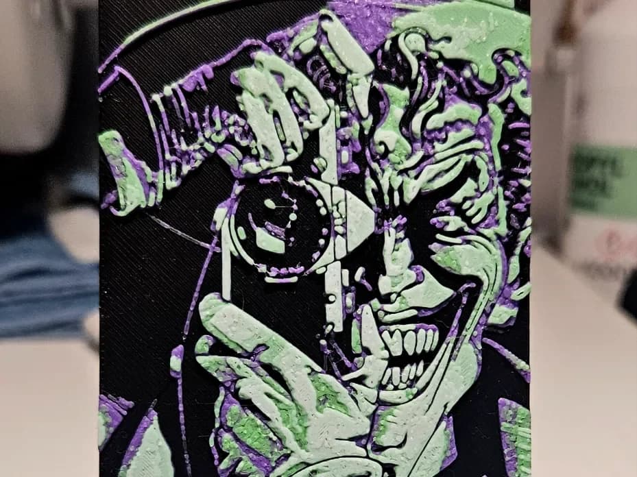 Joker as Photographer by Mano's 3d_Art HueForge model: Joker as Photographer by Mano's 3d_Art