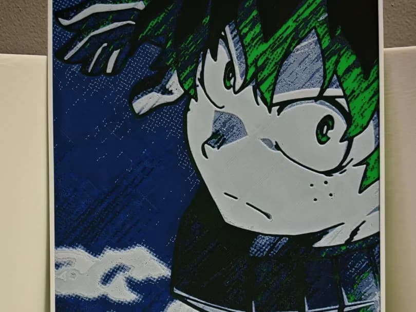 Deku - My hero academia by bzz999 HueForge model: Deku - My hero academia by bzz999