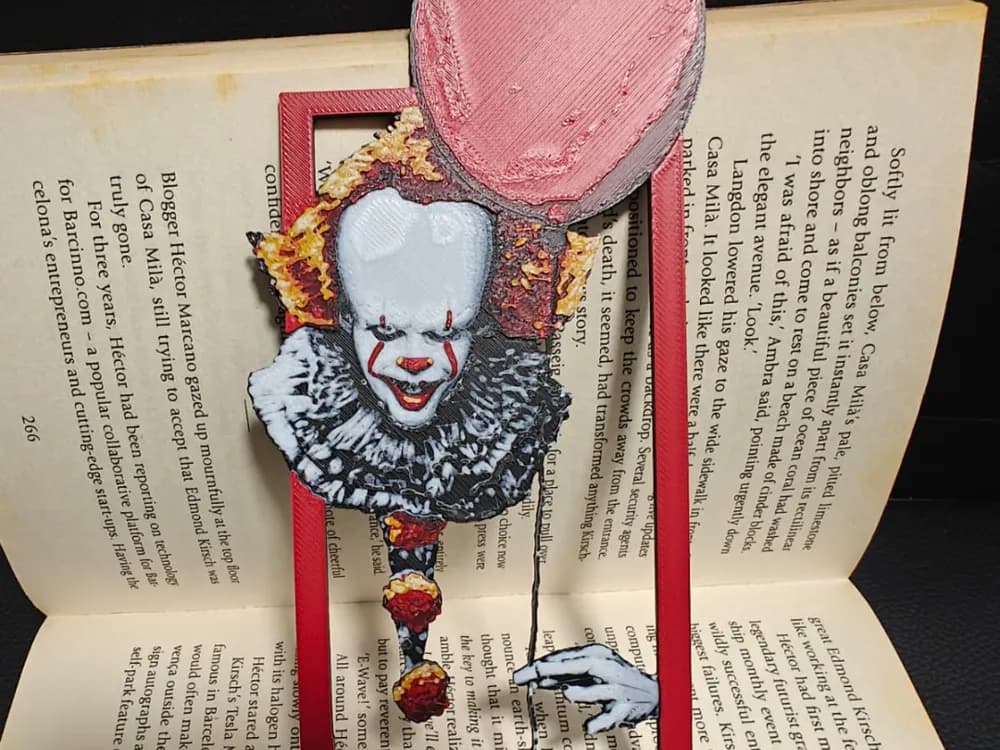 HueForge model: Pennywise IT Horror Framed Bookmark by TheHueforgeLady