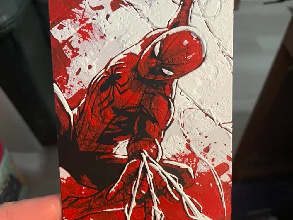 Spiderman Comic Book Style Hueforge by Advancedtechworldwide HueForge model: Spiderman Comic Book Style Hueforge by Advancedtechworldwide