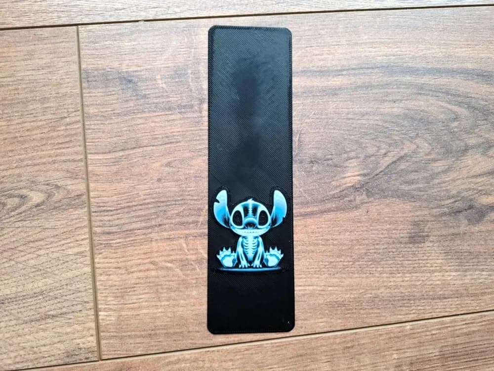 Voltage shocked Stich , thin bookmark - hueforge Voltage shocked Stich , thin bookmark - hueforge