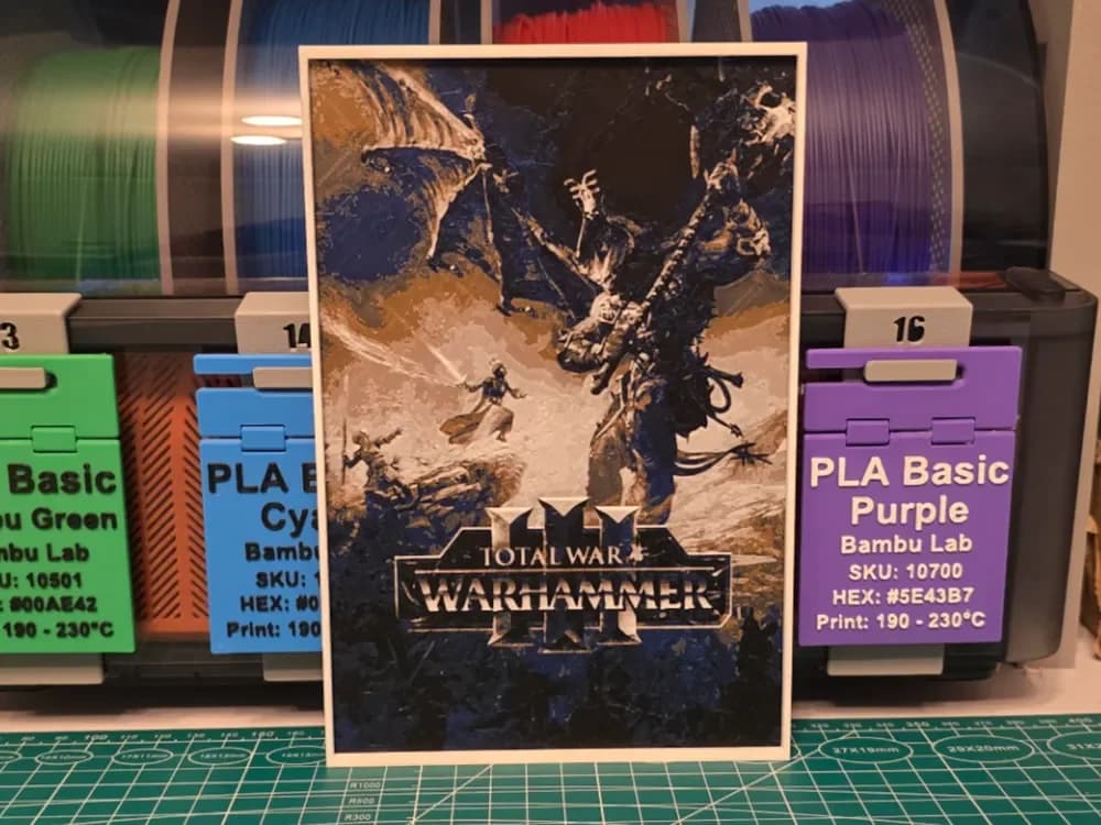 Total War: War hammer III Poster - Hueforge Art by Lumpy3D HueForge model: Total War: War hammer III Poster - Hueforge Art by Lumpy3D