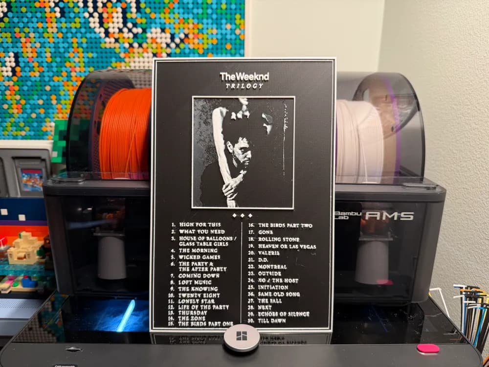 The Weeknd - Trilogy Album HueForge with songs The Weeknd - Trilogy Album HueForge with songs