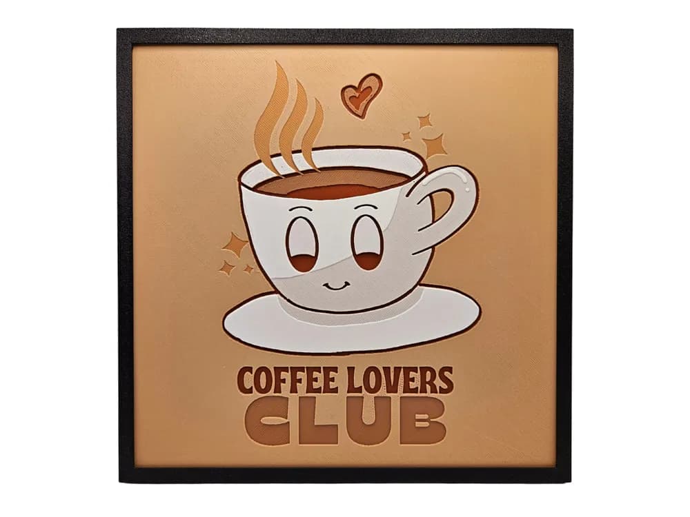 HueForge model: Coffee Lovers Club by BusyKikiBee