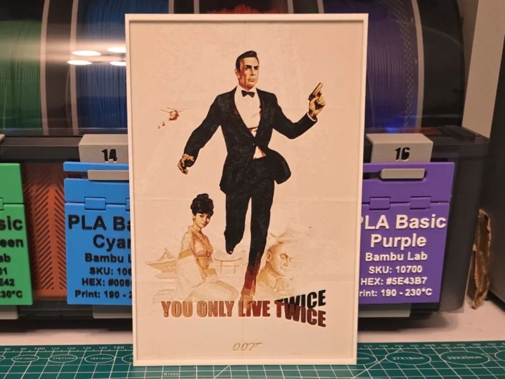 HueForge model: 007 You Only Live Twice Movie Poster - Hueforge by Lumpy3D