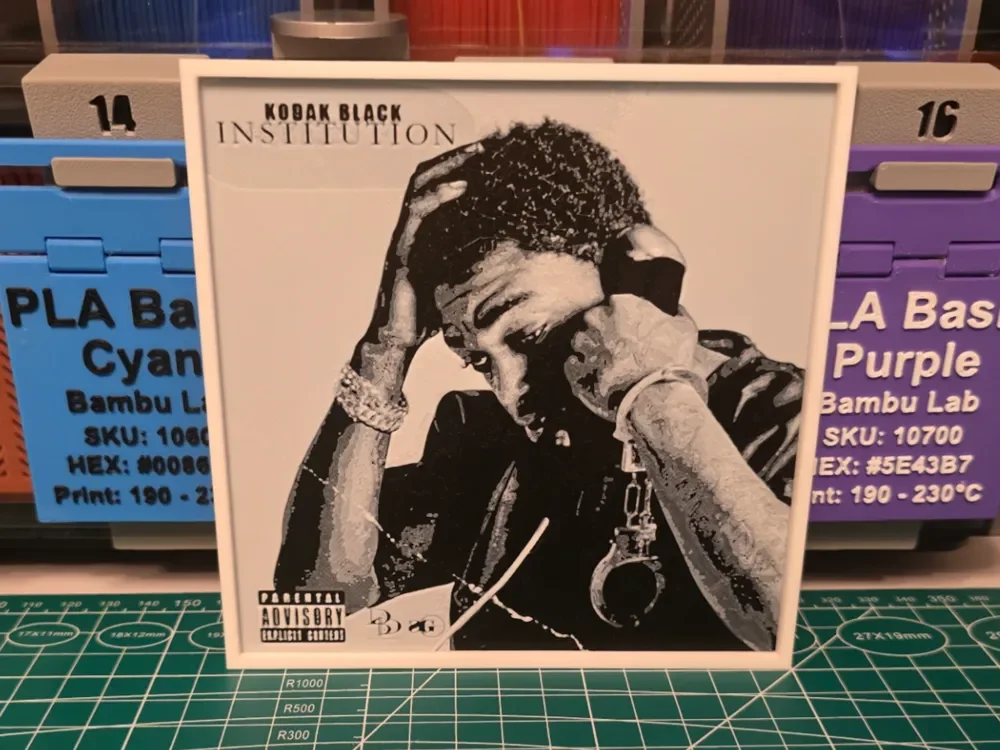 Kodak Black "Institution" Album - Hueforge Art by Lumpy3D HueForge model: Kodak Black "Institution" Album - Hueforge Art by Lumpy3D