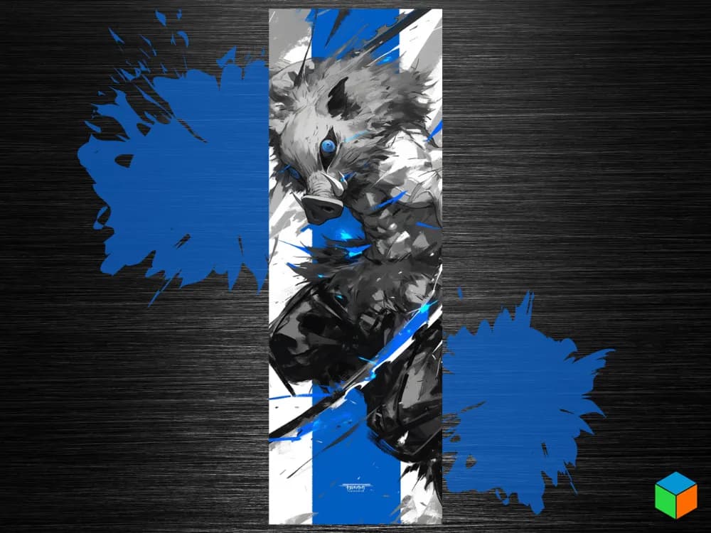 HueForge model: Inosuke Hashibira Bookmark – Beast Breathing Fury by 3D Prints By Vic