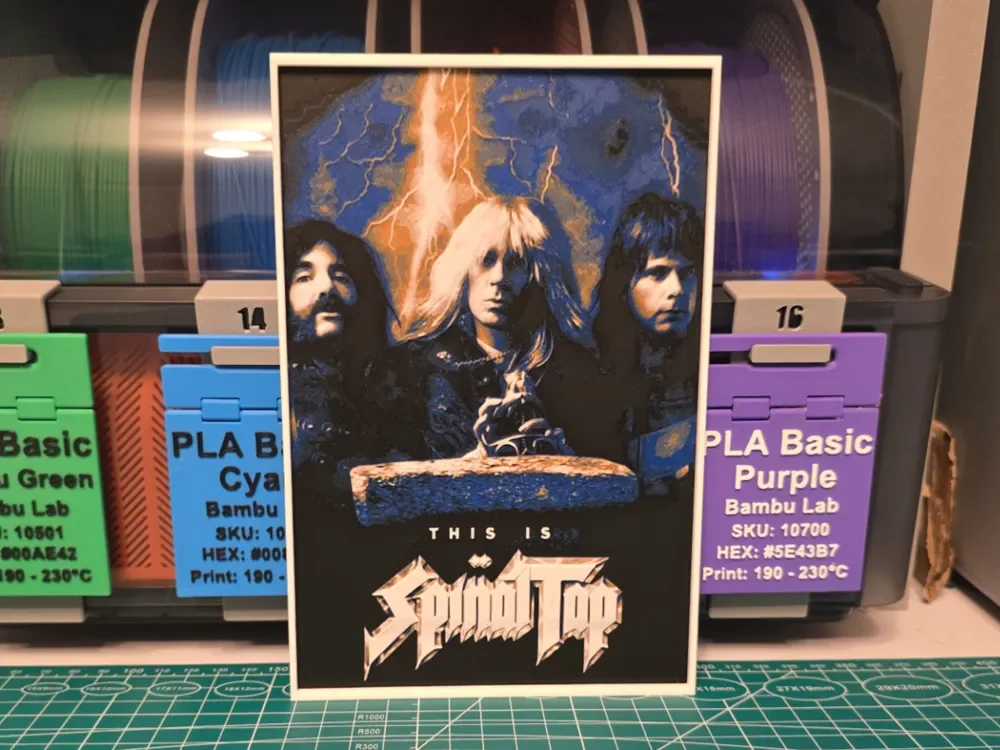 This Is Spinal Tap Movie Poster - Hueforge Art by Lumpy3D HueForge model: This Is Spinal Tap Movie Poster - Hueforge Art by Lumpy3D