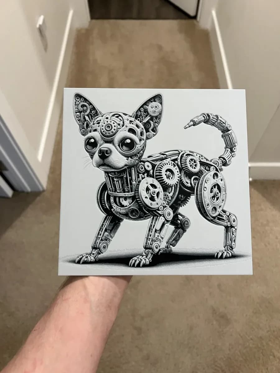 Mechanical Chihuahua Hueforge by RP47 Designs HueForge model: Mechanical Chihuahua Hueforge by RP47 Designs