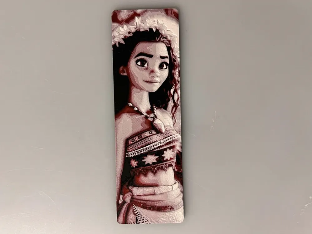 Moana - Bookmark by 3djd HueForge model: Moana - Bookmark by 3djd