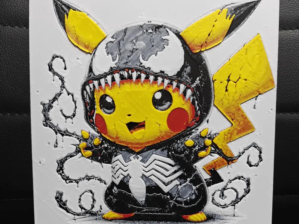HueForge model: Pikachu Venom Multi-coloured by TheHueforgeLady